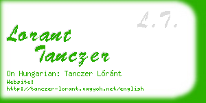 lorant tanczer business card